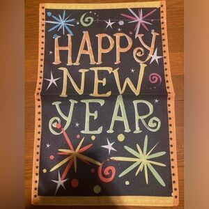 Garden Flag Happy New Year 12" x 18" NWOT